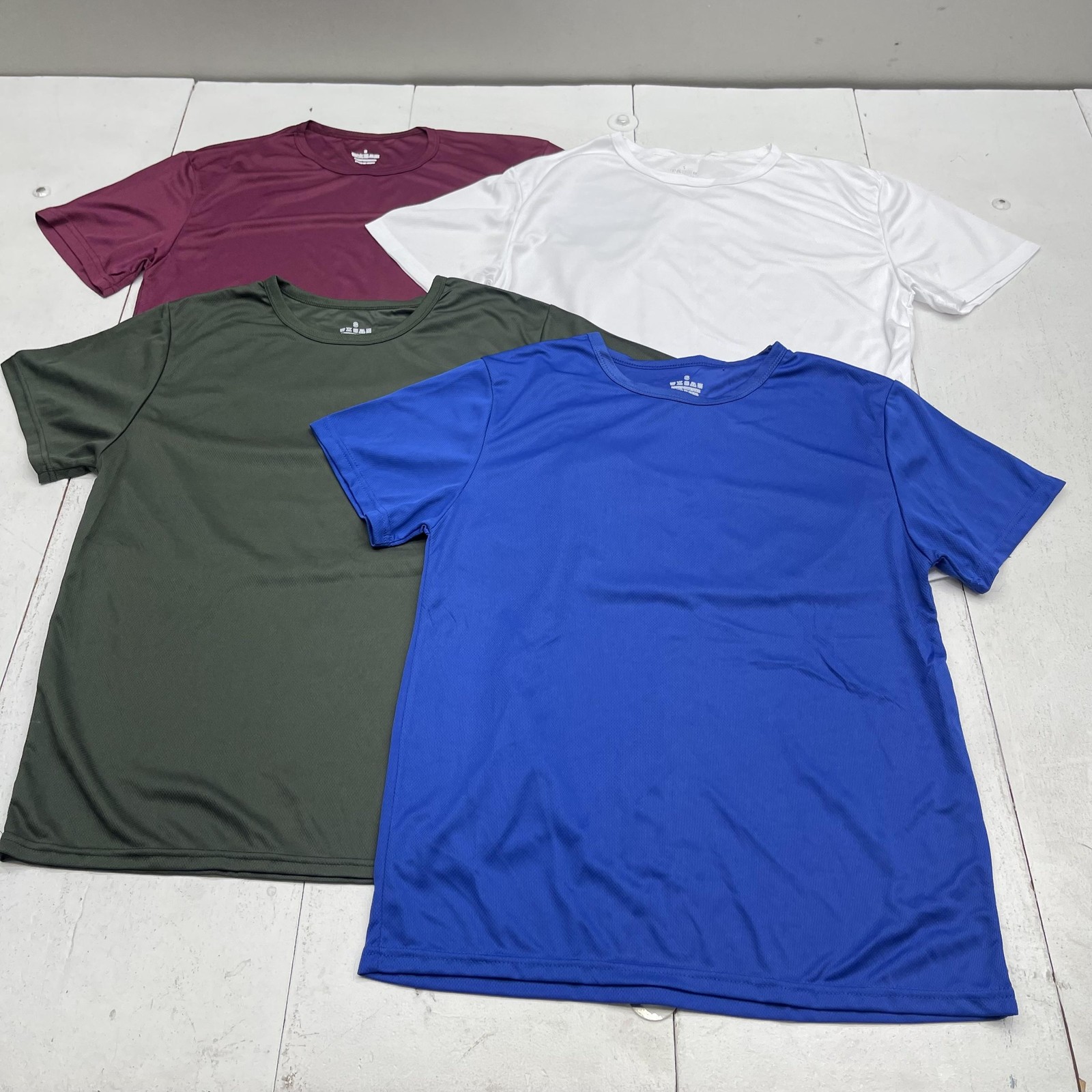 4 Pack Shirt Mens Small Multicolor Short Sleeve Mesh Performance Tee Athletic gallery