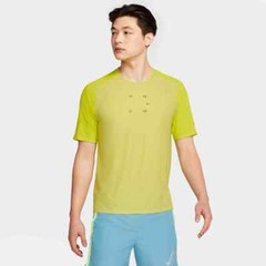 NIKE TECH PACK MEN SIZE M RUNNING SHORT SLEEVE TOP BRIGHT CACTUS CJ5731-308