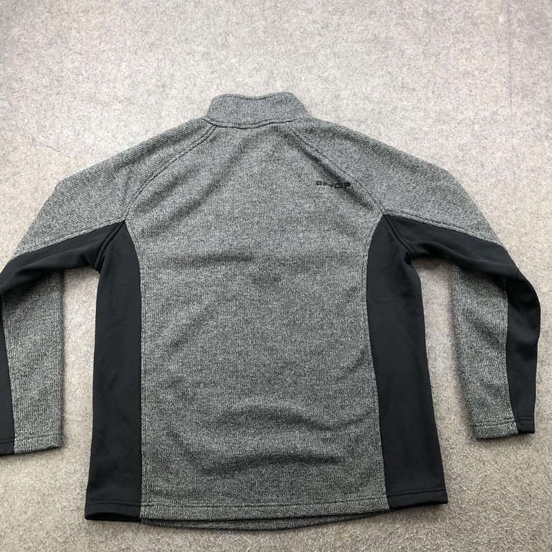 Spyder Pullover Mens Large Gray Black Half Zip Performance Fleece Ski Outdoor gallery