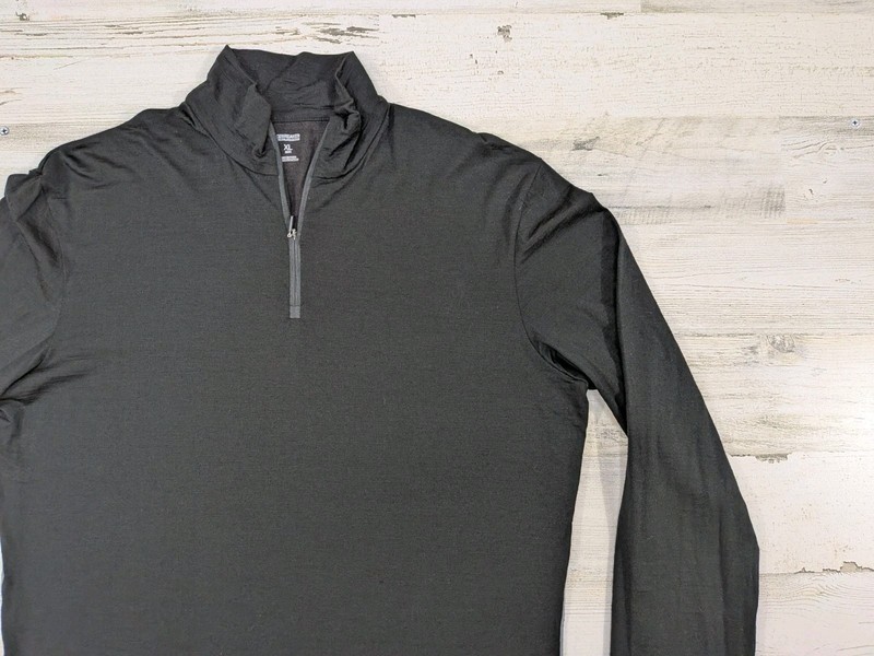 Icebreaker Pullover Mens Extra Large Black Merino Wool Stretch Quarter Zip gallery