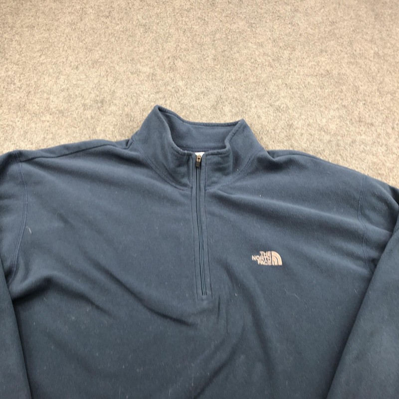 The North Face Pullover Mens XL Blue Fleece 1/4 Zip TKA 100 Hiking Sweater gallery