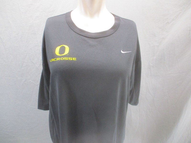 NIKE DRI-FIT OREGON DUCKS Size L Mens Gray Short Sleeve Athletic T-Shirt 845 gallery