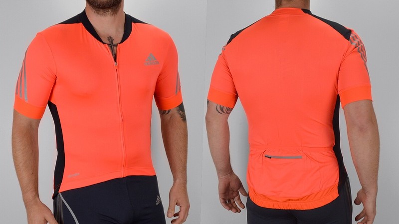 Adidas Herren Fahrrad Trikot Radtrikot Bike Shirt Sport Signal Rot Orange Neon gallery