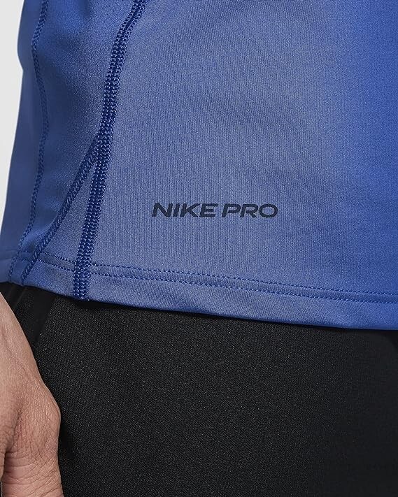 NEW Nike Top Short Sleeve Slim Game Royal Black Medium mens gallery