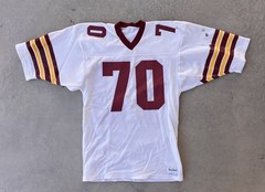 Vintage Football Jersey Size Large 80s Sand Knit MacGregor LOBOS #70 FLAWS