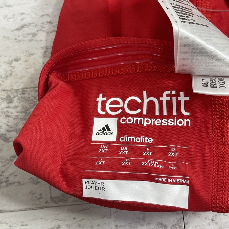 NWT Adidas Techfit Padded Compression Arm Elbow Red 2XLT Tall. 1 Sleeve gallery