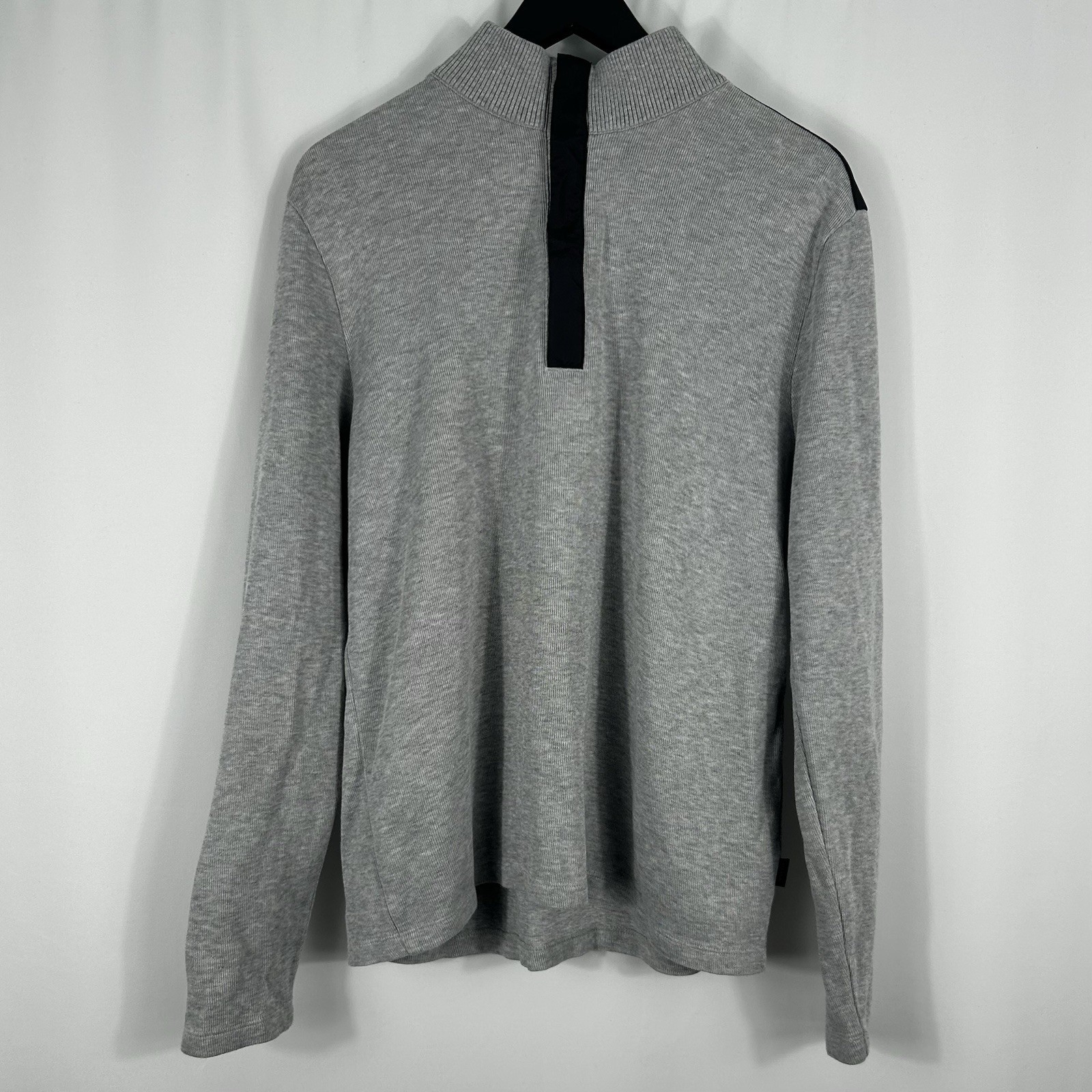 HUGO BOSS Men’s Gray Mock Neck 1/4 Zip Pullover Long Sleeve Regular Fit L gallery