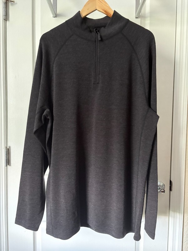 MidwayUSA Heavyweight Quarter Zip 100% Merino Wool Base Layer Shirt 2XL Dk Gray gallery