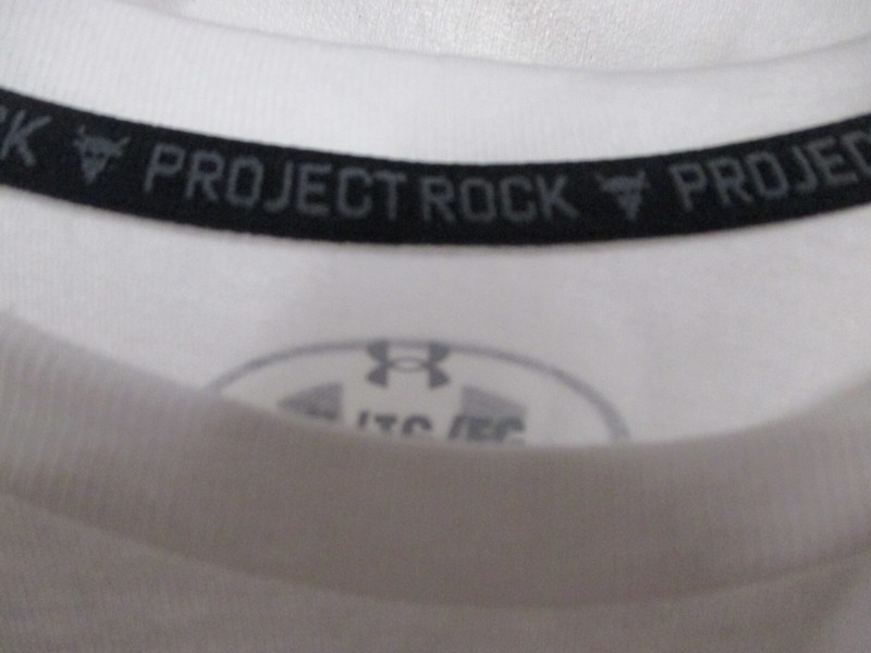 UNDER ARMOUR "THE ROCK" MENS T SHIRT (LRG) NWT WHITE "BLOOD SWEAT RESPECT" LOGO gallery