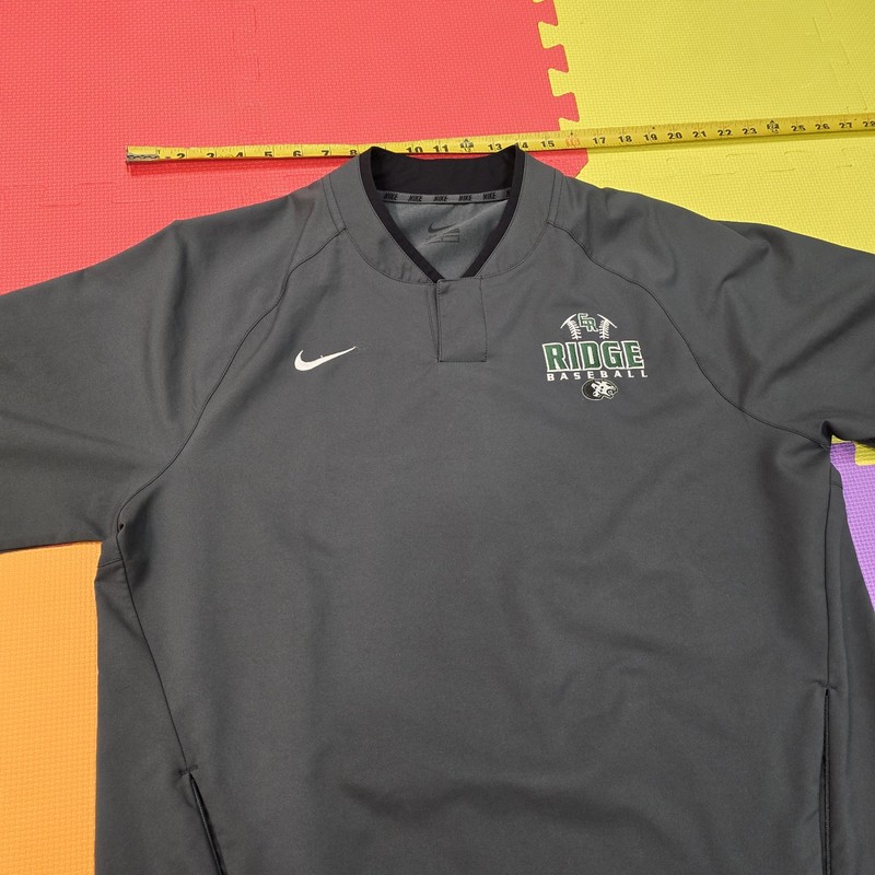 Nike Ridge Baseball Training Pullover Windshirt Gray Men's Large Short Sleeve gallery