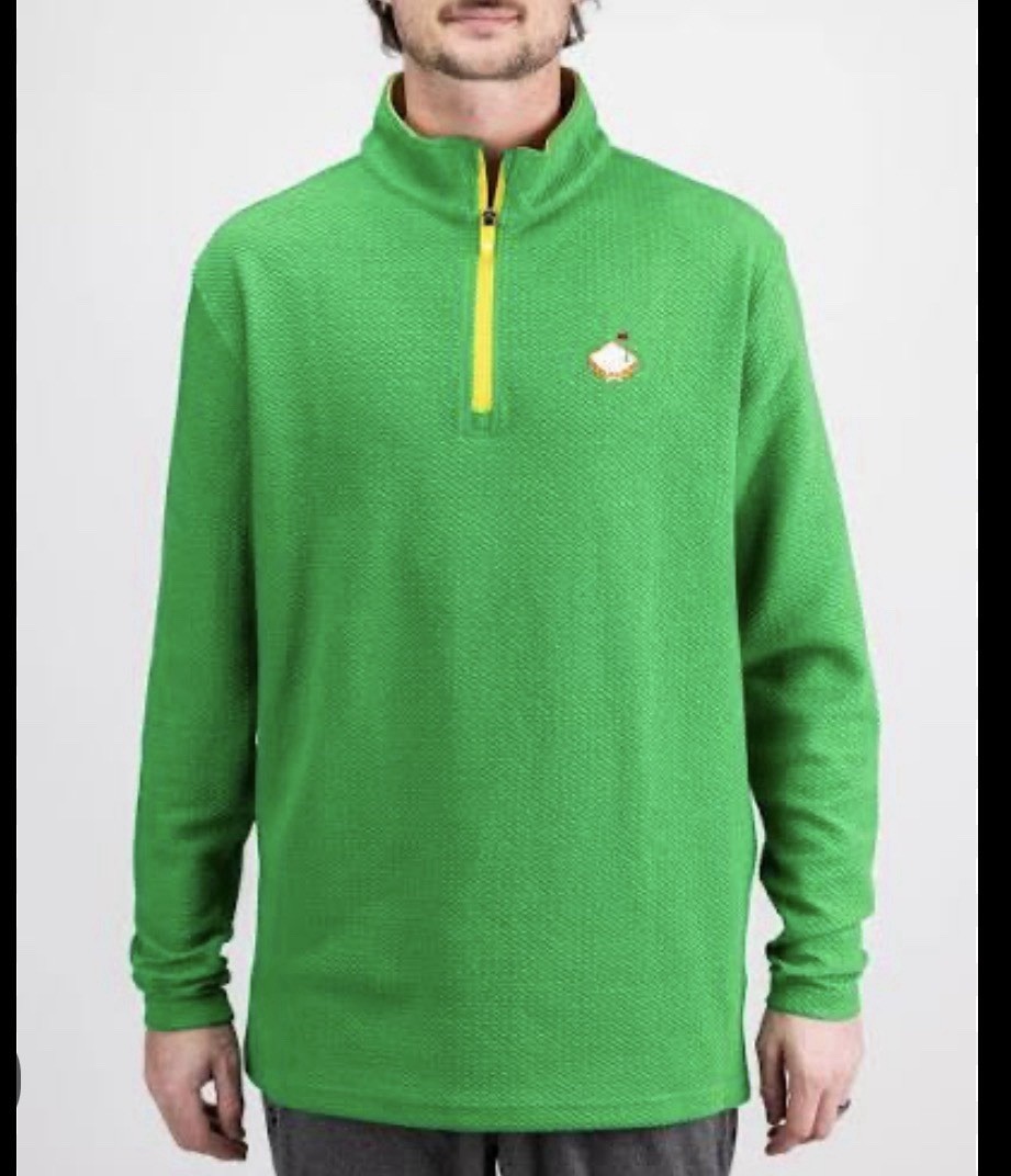Pins And Aces Masters Green 2004 Colorway 1/4 Zip Collar Jacket Waffle NIP XL gallery