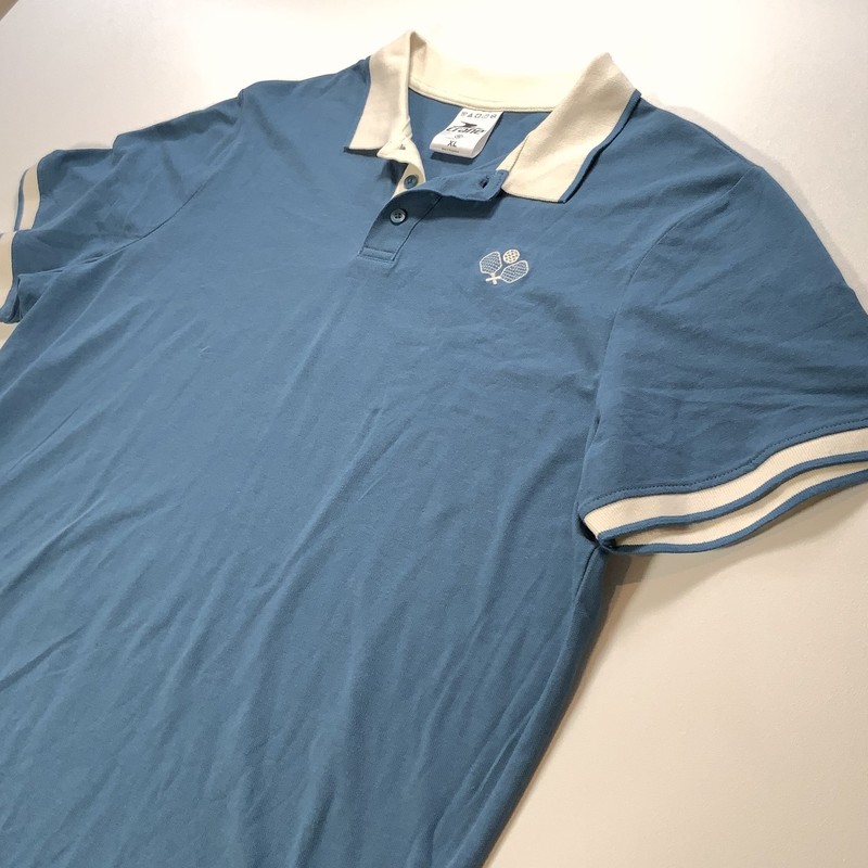Crane Pickleball Polo Shirt XL Mens Blue Embroidered Cotton Blend gallery