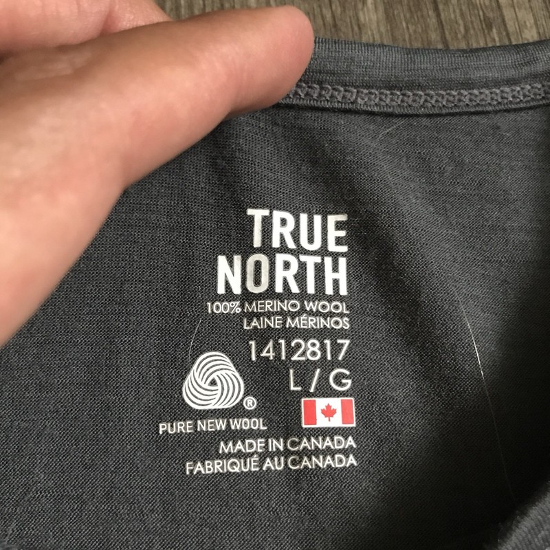 True North Base Layer Tee Top Shirt Merino Wool Mens Size LARGE Gray Gorpcore gallery