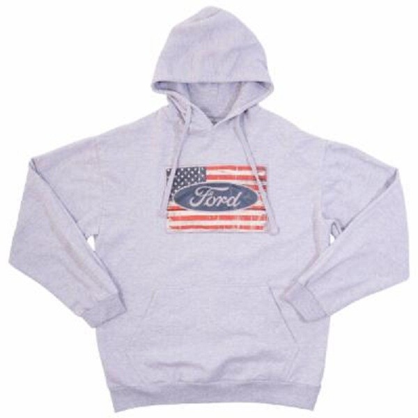 Realtree Mens Screen Print Ford Americana Flag Hoodie Grey 2XLarge $60 gallery