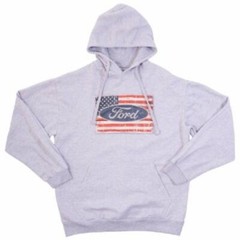 Realtree Mens Screen Print Ford Americana Flag Hoodie Grey 2XLarge $60