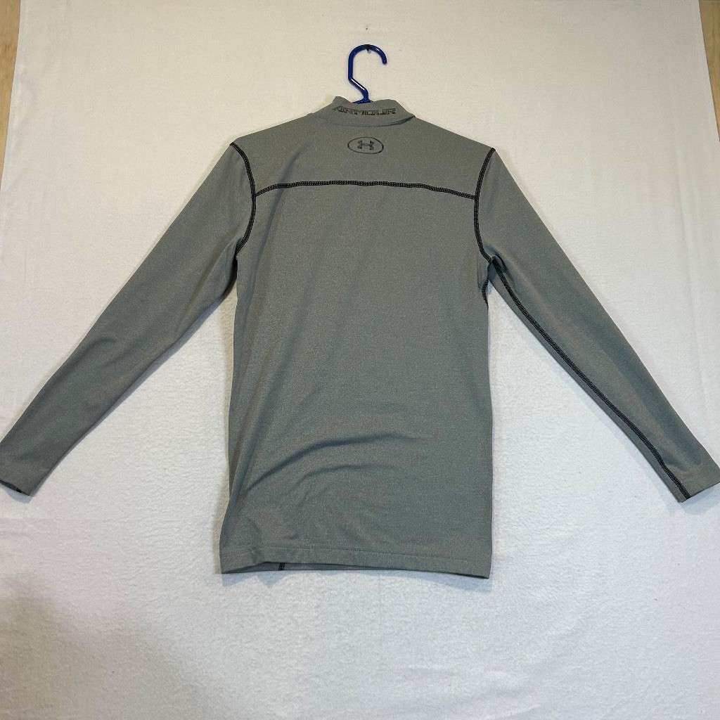Under Armour ColdGear Compression Mock Neck Shirt Mens M Gray Long Sleeve Base gallery