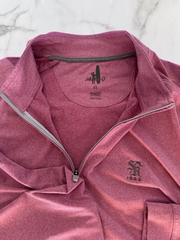Mens Johnnie-O Quarter Zip Pullover Light Heathered Red gallery