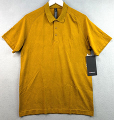 Lululemon Metal Vent Tech Polo 2.0 M Ripple Wave Clementine Gold Spice LM3CU3S