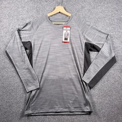 Hang Ten Sun Tee Men M Smoked Pearl UPF 50+ Quick Dry Long Sleeve Zip Pocket