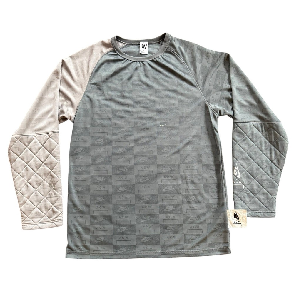 A-Cold-Wall* × Nike ACW Monogram Quilted LS Top Vapour Grey Medium FW18 Grail