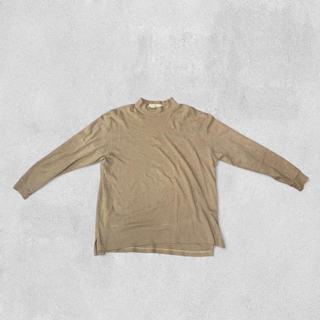 Fairway & Greene Men’s Tan Long Sleeve Mock Neck Pima Cotton Golf Shirt Large gallery