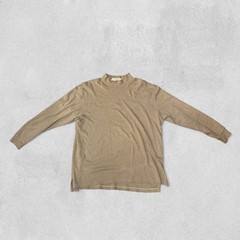Fairway & Greene Men’s Tan Long Sleeve Mock Neck Pima Cotton Golf Shirt Large