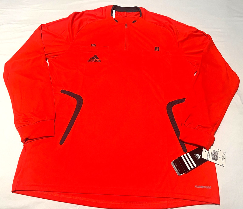 RARE/ 2008 Adidas Soccer Jersey REFREE JSY LS INFRARED/DARKONIX Men's XL NWT $60 gallery