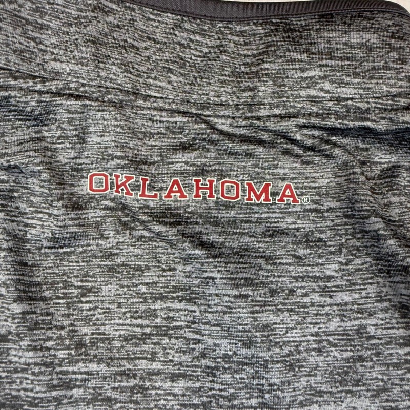Oklahoma Sooners Colosseum Pullover Gray Red Quarter Zip Men's Size L gallery