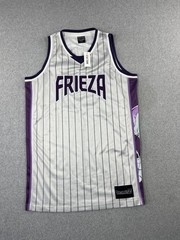 Dragon Ball Z Frieza Basketball Jersey Mens M Gray Purple Pinstripe DBZ