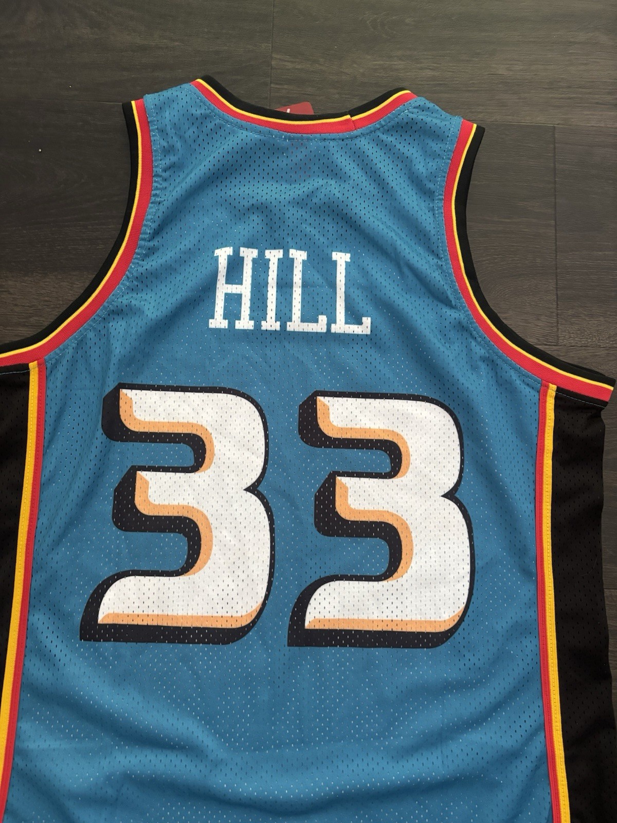 NWT MITCHELL & NESS NBA AUTHENTIC ROAD JERSEY DETROIT PISTONS 98 GRANT HILL XXL gallery