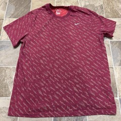 Nike Shirt Mens Extra Large Red Dri Fit Lightning Bolt Running Active