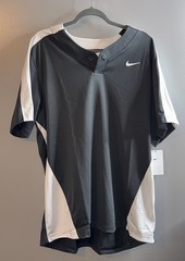 Nike Team Baseball Practice One Button Henley Men’s Large Black White BQ5399-012