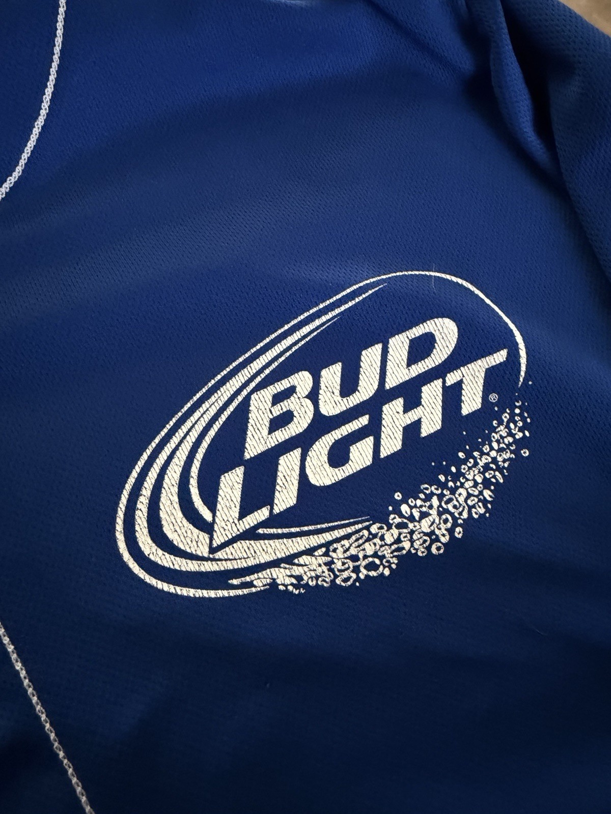 Anheuser Busch Bud Light 00 Jersey Baseball Shirt L/Xl Blue Short Sleeve Beer J gallery