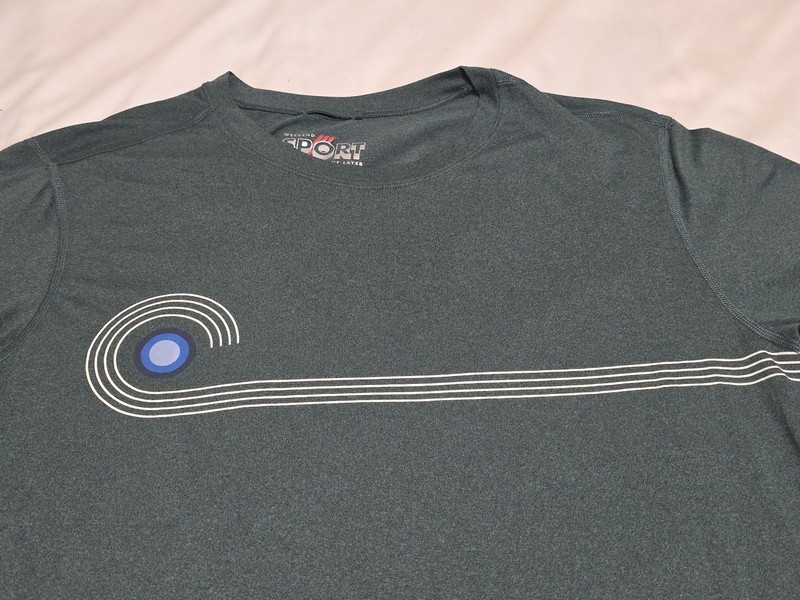 Marine Layer Weekend Sport Performance Lightweight Heather Green Shirt Medium gallery