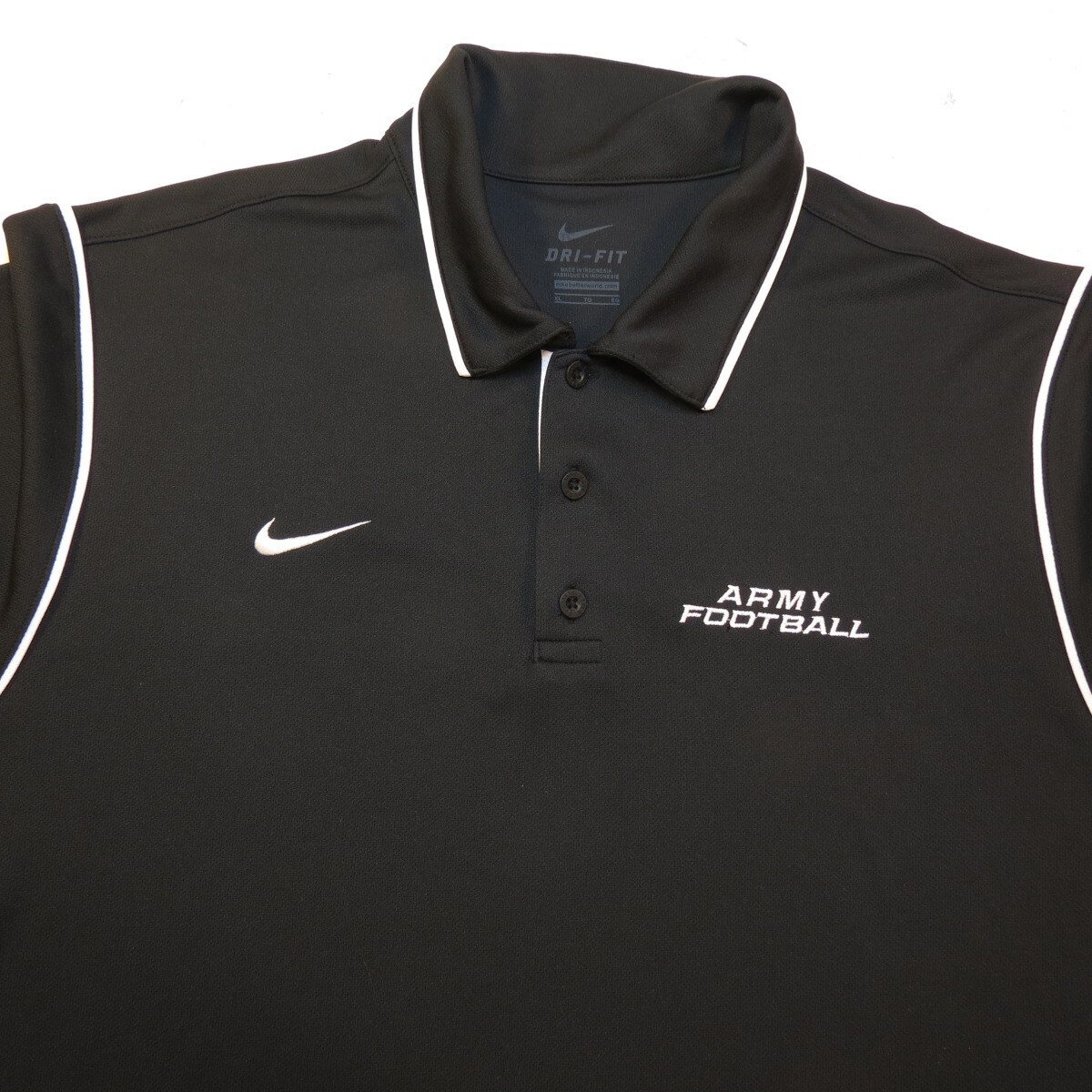 NIKE DRI FIT ARMY FOOTBALL UNIVERSITY GOLF POLO SHIRT Mens XL Black gallery