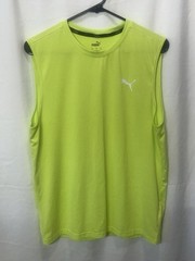 Puma Men’s Sleeveless Athletic Shirt Medium Neon Yellow Performance Tank Top Gym