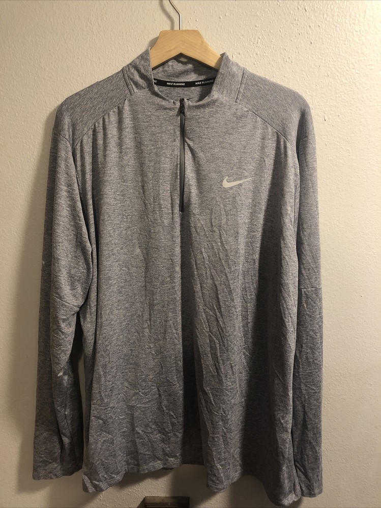 Nike Elements Men's Grey Half Zip Running Pullover Top Size XXL DD4756-084