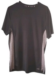 Tek Gear Dry Tek Men’s Short Sleeve Athletic T-Shirt, Black And Gray Medium