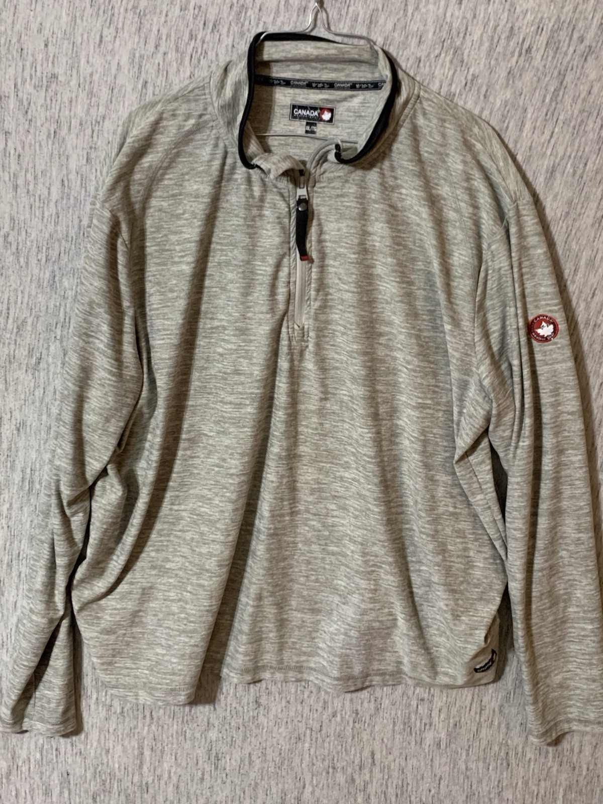Mens Canada Weather Gear Quarter Zip Pullover Top Artic Wolf Grey Size XXL gallery