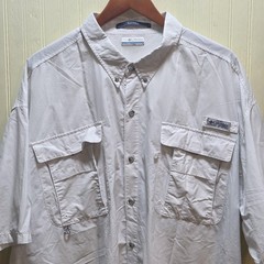Columbia PFG Bahama Shirt Mens 3XLT Beige Vented Fishing Short Sleeve UPF