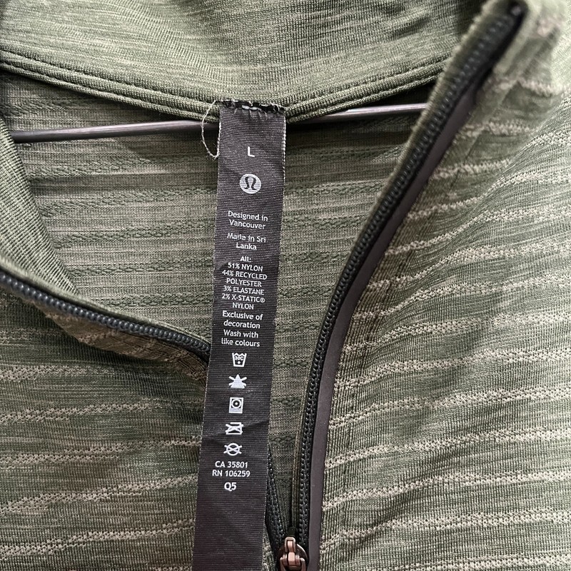 Lululemon green wave fade Pullover Jacket Metal Vent Tech 1/2 Zip Mens Large EUC gallery