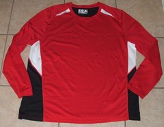 NEW BALANCE Mens Sz XXL Black & Red LIGHTNING DRY Long Sleeve Athletic Shirt