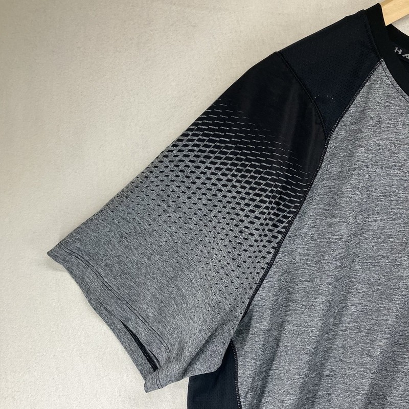 Under Armour Shirt Mens XL Gray Black HeatGear Thin Athletic Short Sleeve gallery