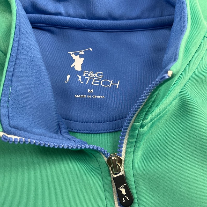 Fairway & Greene Tech Men's M Golf Pullover Stretch Poly Spandex 1/4 Zip Emblem gallery