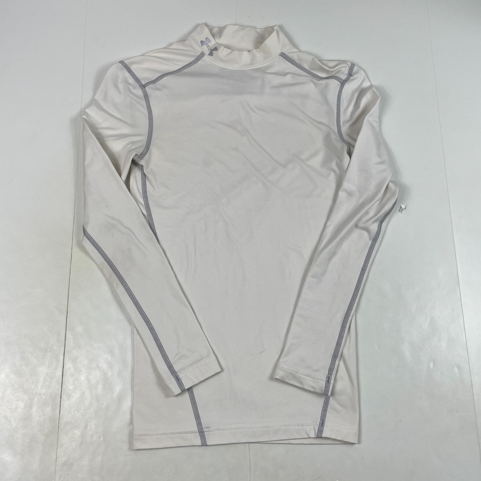 Under Armour Shirt Mens Small White ColdGear Compression Mock Baselayer Workout gallery