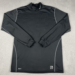 Nike Shirt Mens XXL Black Pro Combat Base Layer Mock Neck Compression Dri Fit