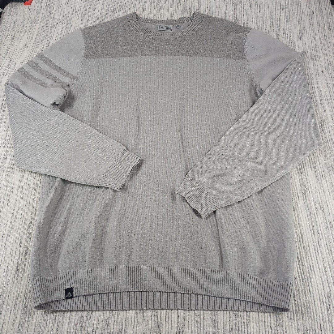 Adidas Climate Proof Crew Neck Long Sleeve Gray Pullover Sweater Size Medium gallery