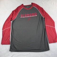 Colosseum Alabama Crimson Tide Shirt Mens Large Grey Red Raglan Long Sleeve Logo