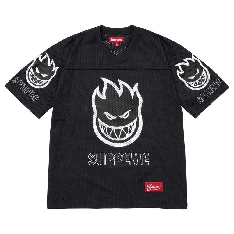 Supreme Supreme®/Spitfire® Black Football Jersey SS26 Mens Size XL Graphic Print