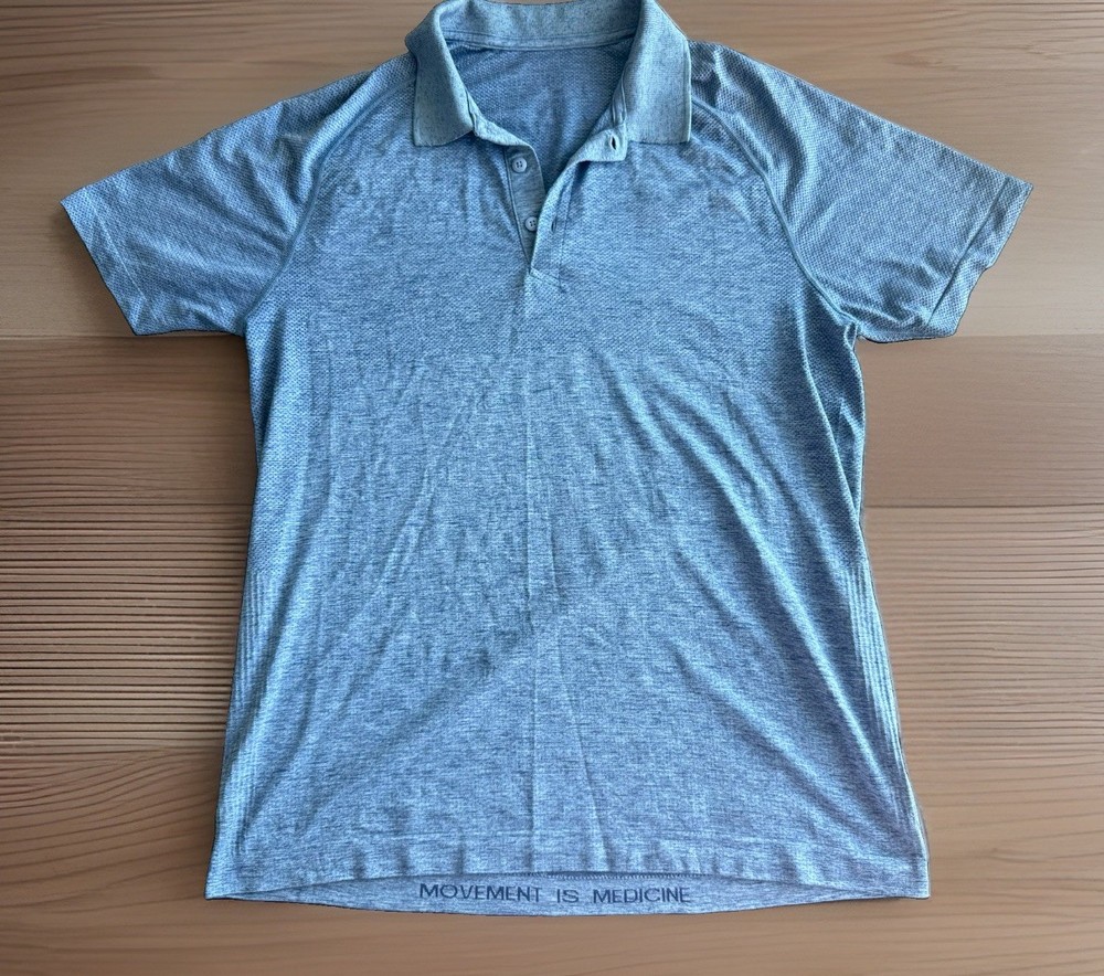 Lululemon Metal Vent Tech Men’s Polo Short Sleeve Blue Medium
